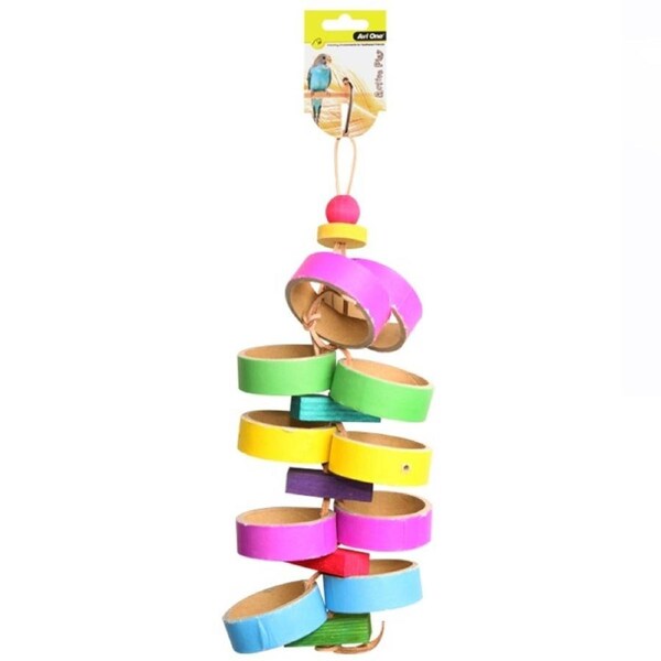 Paper Rings With Wooden Beads 43cm Bird Toy (Avi One)