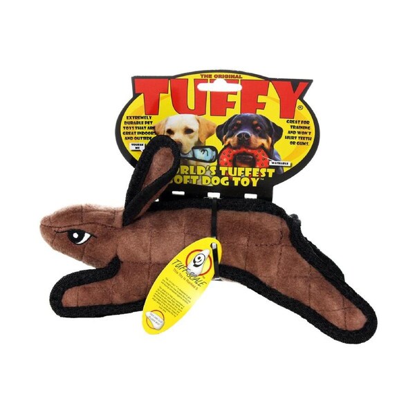 Tuffy Brown Junior Barnyard Rabitt Soft Strong Toy for Dogs & Puppies