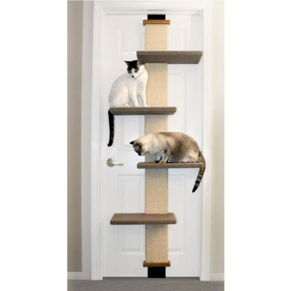 Cat Climber, Scratcher, Sleeping & Play System Attaches to Door (23x60x203cm) (SmartCat)