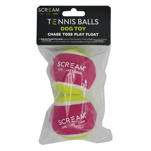 Tennis Ball 2 Pack for Scream Ball Launcher (Green & Pink)