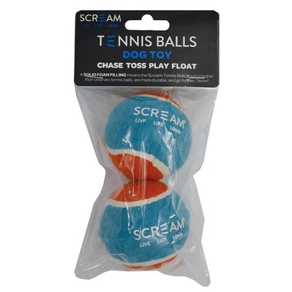 Tennis Ball 2 Pack for Scream Ball Launcher (Blue & Orange)