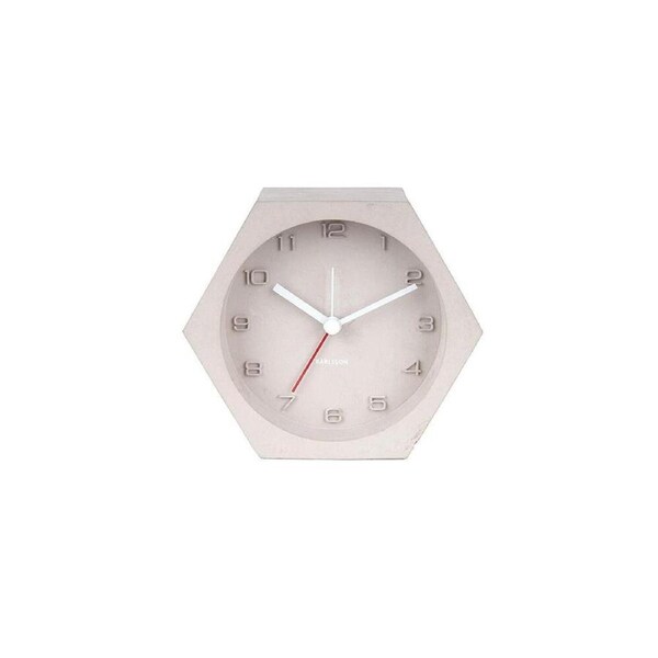 Karlsson Alarm Clock Hexagon Concrete Light Grey