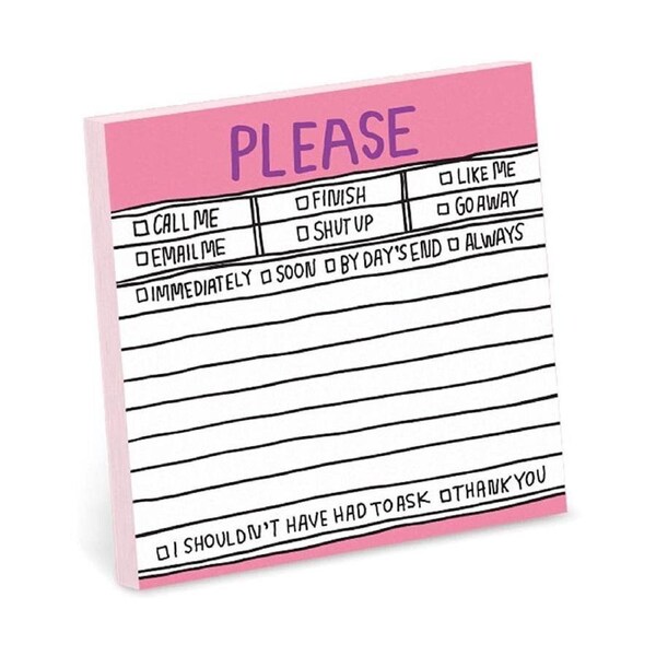 Knock Knock Hand Lettered Sticky Notes - Please