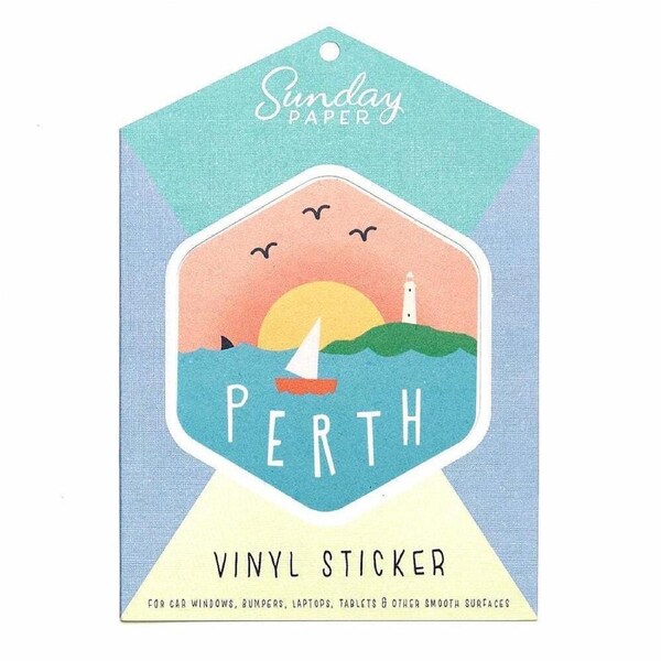 Sunday Paper Vinyl Bumper Sticker - Perth