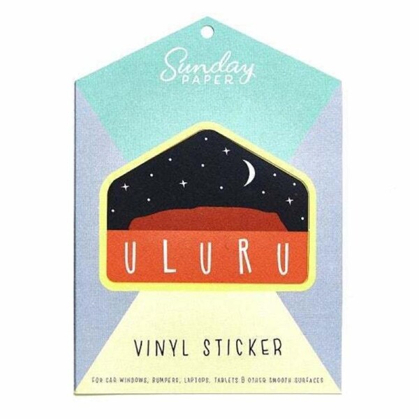 Sunday Paper Vinyl Bumper Sticker - Uluru