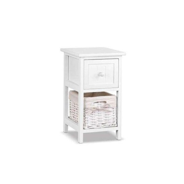 Twin Pack Budget Bedside Table - White