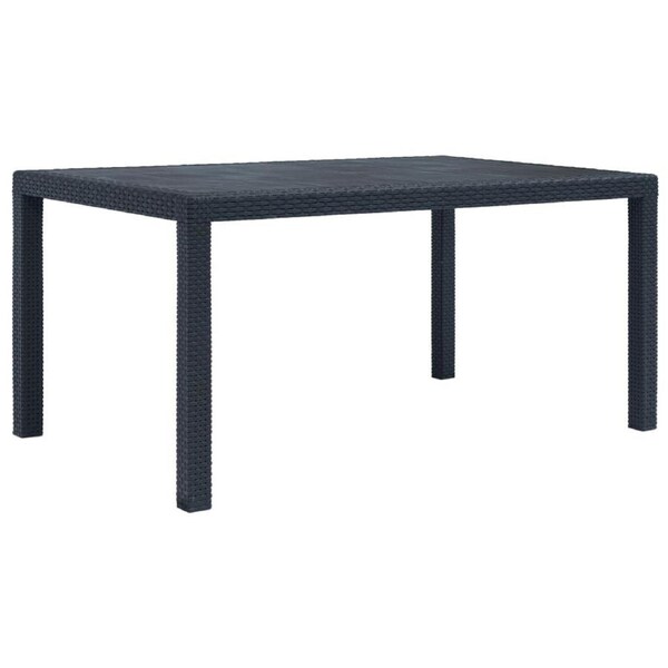 Garden Table Anthracite 150x90x72 cm Plastic Rattan Look vidaXL