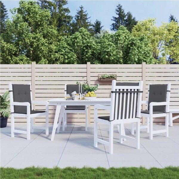 Garden Lowback Chair Cushions 4 pcs Anthracite Oxford Fabric vidaXL