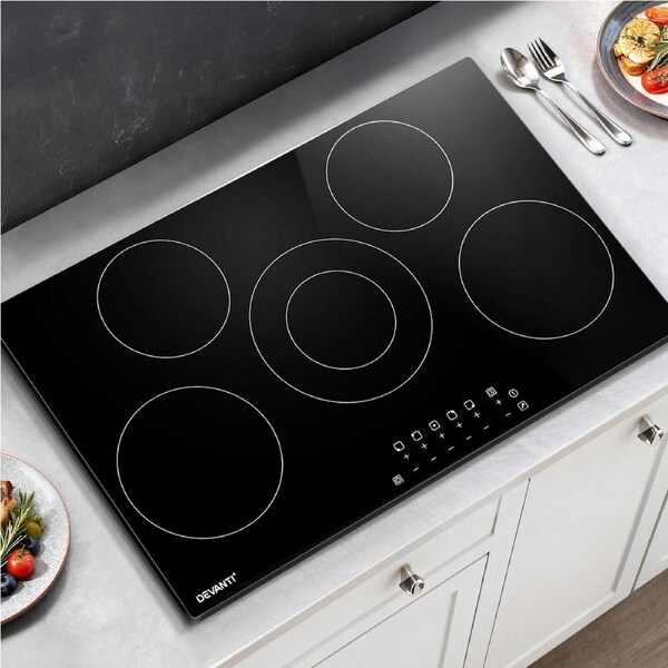 Devanti 90cm 6-Zone Electric Ceramic Cooktop w/ Touch Controls