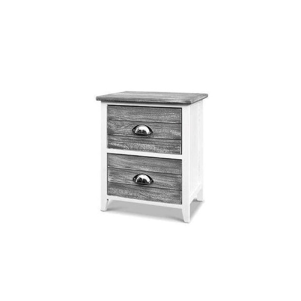 Two Bedside Table - Grey