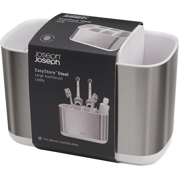 Joseph Joseph EasyStore Toothbrush Caddy Large Steel