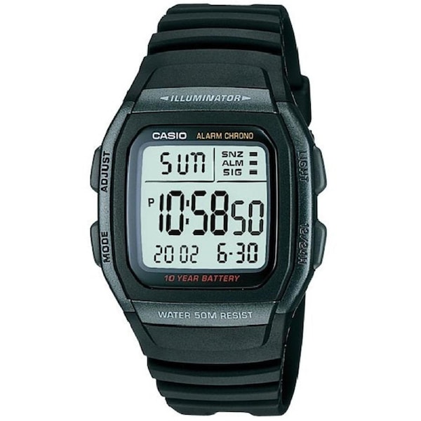Casio W-96H-1B Grey and Black 50m Dual Time Unisex Digital Sports Watch