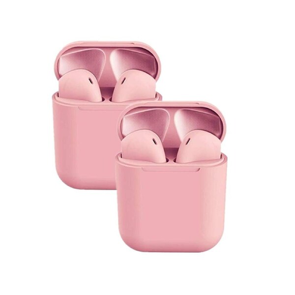Catzon 2 Packs Wireless Earbuds inPods 12 Touch Control Bluetooth 5.0 Earbuds Earphone with Storage Case-Pink