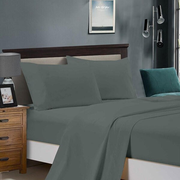 Super Soft Flat & Fitted Sheet Set - Single Size Bed - Charcoal