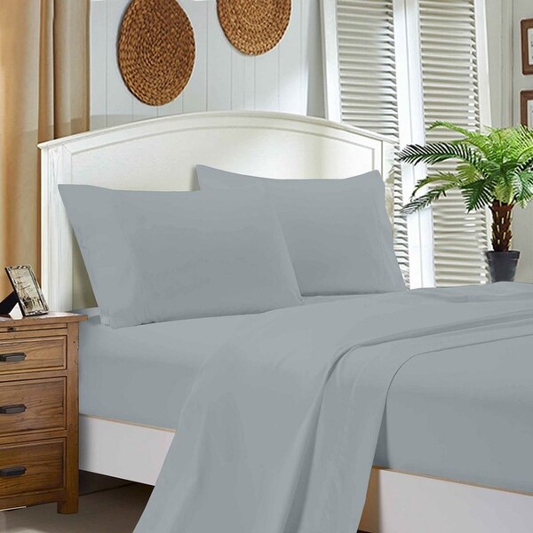Super Soft Flat & Fitted Sheet Set - Single Size Bed - Silver