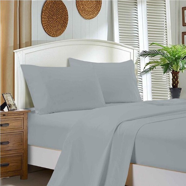 Super Soft Flat & Fitted Sheet Set - Queen Size Bed - Silver
