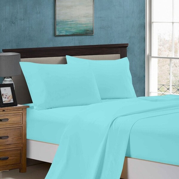 Super Soft Flat & Fitted Sheet Set - King Size Bed - Aqua