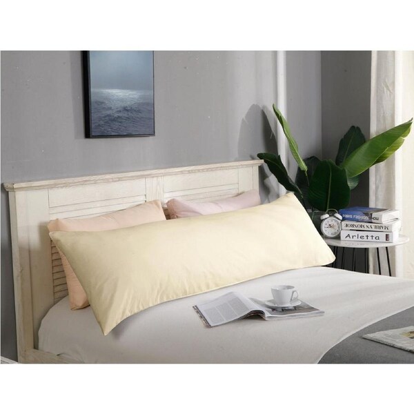 Super Soft Premium Body Pillowcase - Yellow Cream
