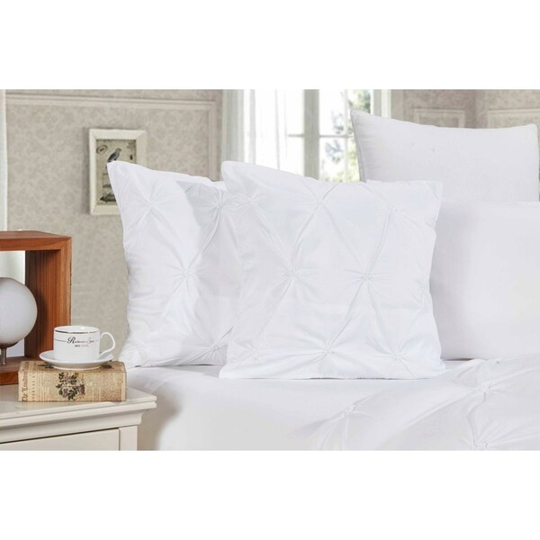 Diamond Pintuck Premium Ultra Soft Cushion Covers 2-Pack White