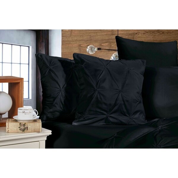Diamond Pintuck Premium Ultra Soft Cushion Covers 2-Pack Black