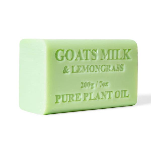 10x 200g Goats Milk Soap Bars Lemongrass Scent Pure Natural Australian Skin Care