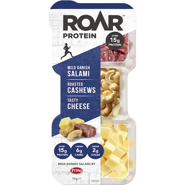 Roar Protein Mild Danish Salami, Roasted Cashews & Cheese 70g