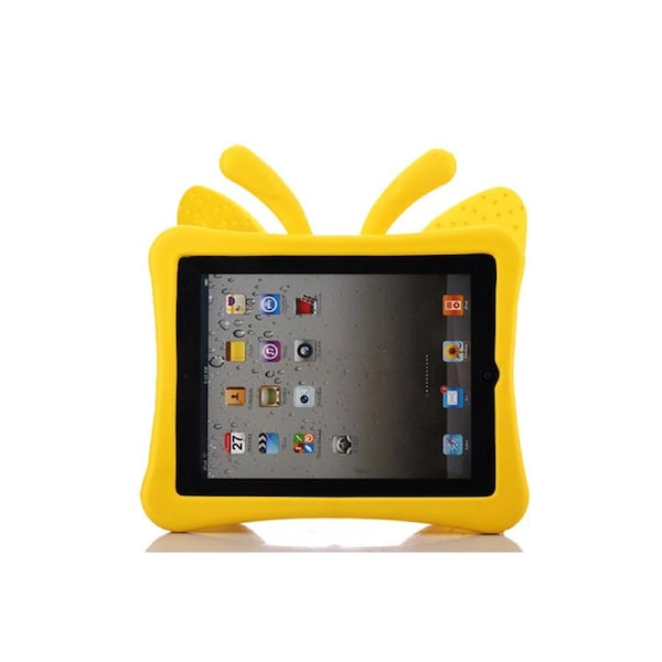 Catzon Butterfly Soft Silicone Tablet Case 9.7 inch For iPad 2/3/4-Yellow