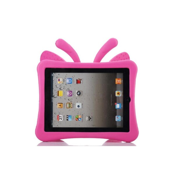 Catzon Butterfly Soft Silicone Tablet Case 9.7 inch For iPad 2/3/4-Rose