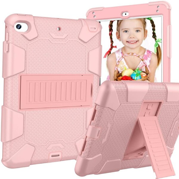 Catzon Silicone+PC Case 3-Layer Anti-fall Protective Cover Tablet Stand For iPad Mini 4 5-1rose gold