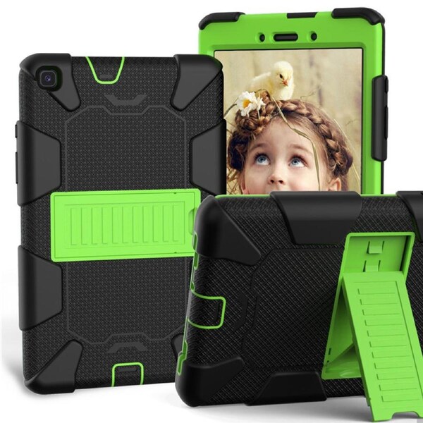 Catzon Silicone+PC Case 3-Layer Anti-fall Protective Cover Tablet Stand For Samsung Galaxy Tab A 8 inch T290(2019)-7black olivia