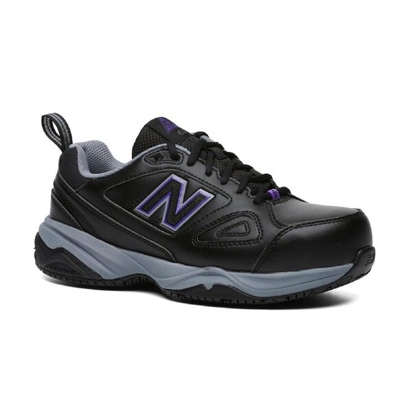 New Balance Womens 627 Steel Cap Toe Safety Shoes Runners Work - Black/Purple US 9.5