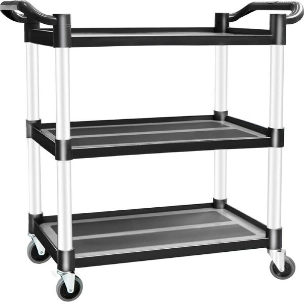 3 Tier Large Service Food Cart Restaurant Trolley Kitchen Catering Shelf Storage