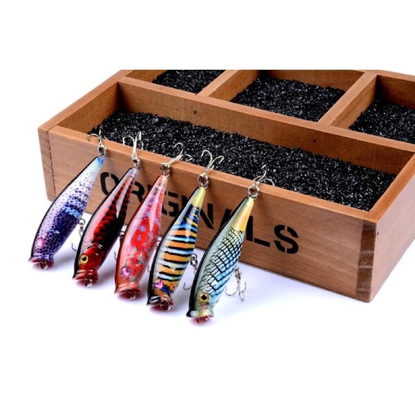 5X 7.5cm Popper Poppers Fishing Lure Lures Surface Tackle Fresh Saltwater
