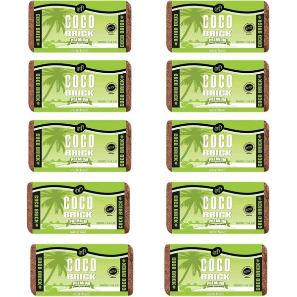 10x 650g Coco Brick Premium Coir Peat Organic Plant Growth Media Husk Nutrifield