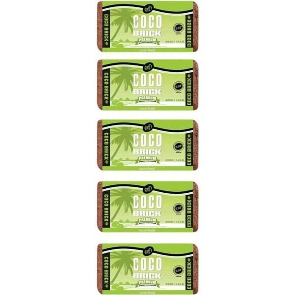 5x 650g Coco Brick Premium Coir Peat Organic Plant Growth Media Husk Nutrifield