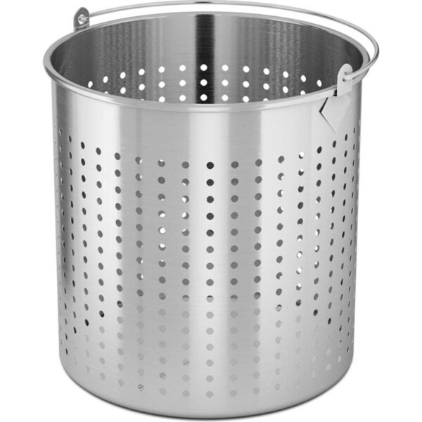 SOGA 71L 18/10 Stainless Steel Perforated Stockpot Basket Pasta Strainer with Handle