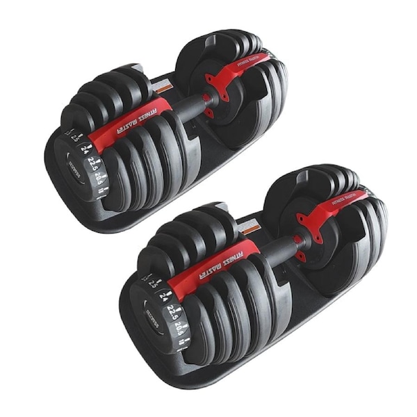 Fitness Master48kg Adjustable Dumbbell Set Home GYM Exercise Equipment 2x24kg