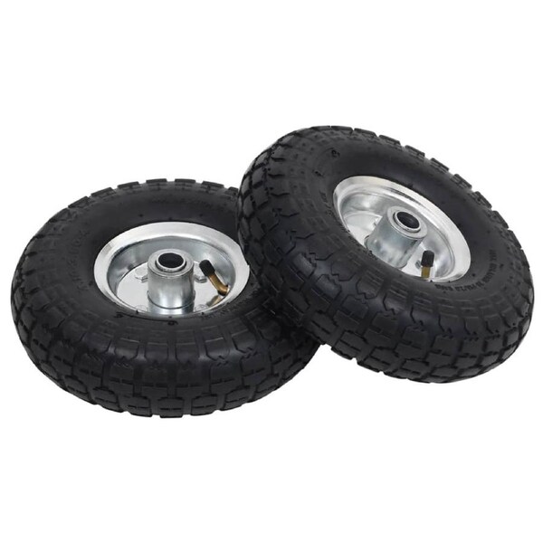 Sack Truck Wheels 2 pcs Rubber 4.10/3.50-4 vidaXL