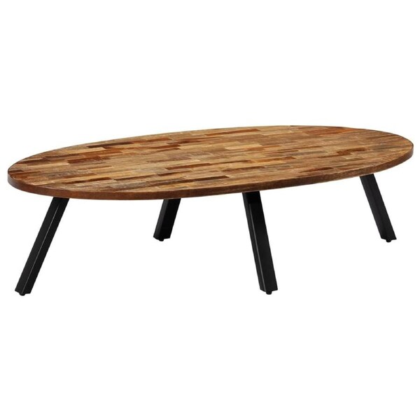 Coffee Table Solid Reclaimed Teak Oval 120x60x30 cm vidaXL