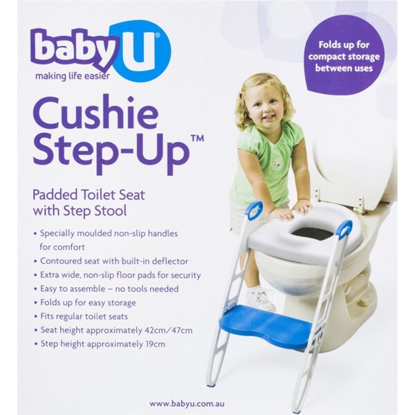 BabyU Cushie Step Up Padded Toddler/Kids Toilet Training Potty Seat w/Stool