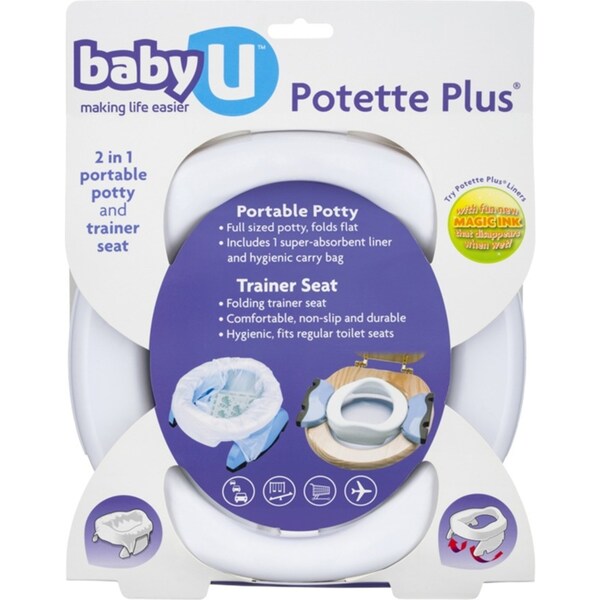 BabyU Potette Plus Toddler/Kids Portable Travel Toilet Train/Potty Seat w/Liner