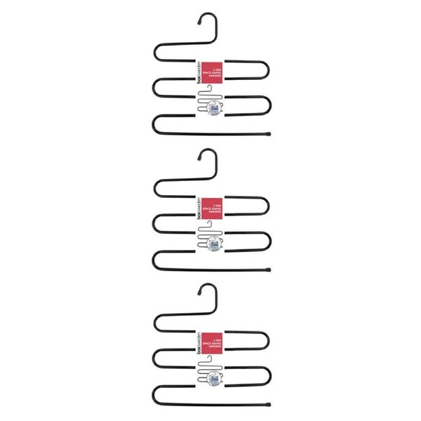 3PK Boxsweden 5 Tier Metal Space Saving Clothes Hanger Hook Trouser Skirt Asst