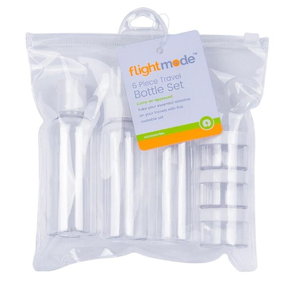 24pc Flight Mode Plastic Travel Bottle Set Container Refillable Storage Clear