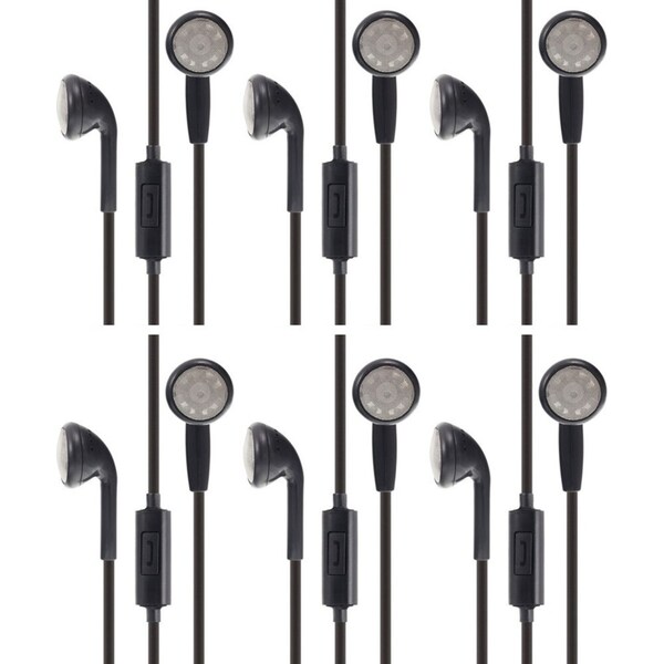 6x Moki Stereo In-Ear Earphones 3.5mm Jack Headset w/ In-Line Mic Black