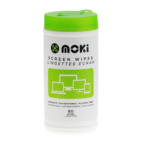 80PK Moki Disposable Antistatic/Alcohol Free Laptop/Computer Screen Wipes