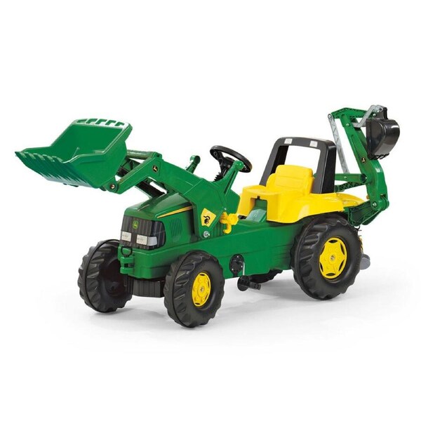 John Deere 164.5cm Ride-On Kids Tractor/Truck Toys/Play/3y+ w/ Loader Excavator