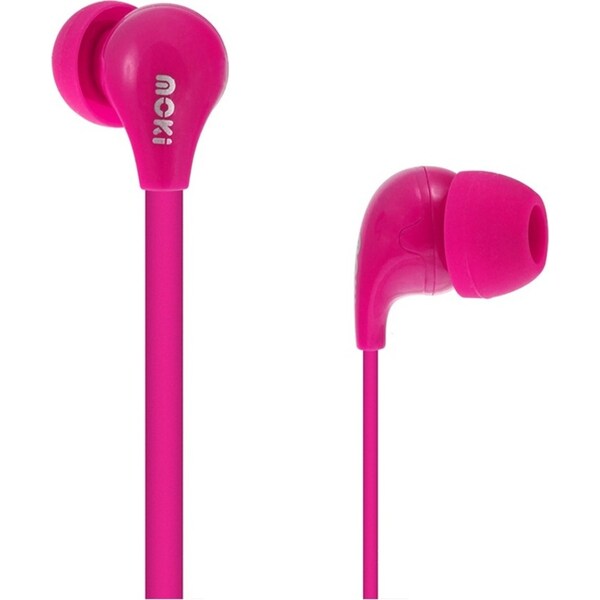 Moki 45 Comfort Buds In-Ear Earphones 3.5mm Jack for FM Radio/iPad/Laptop Pink