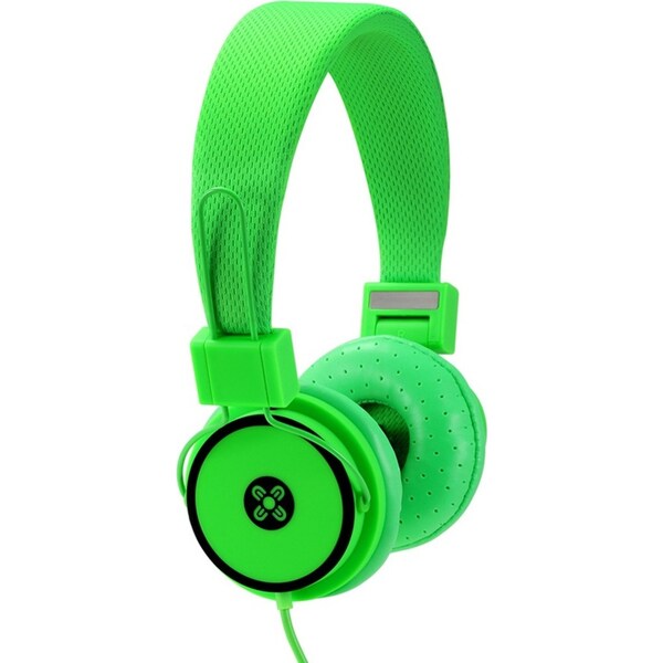 Moki Hyper Headphones On Ear Cup Headband Foldable/3.5mm Jack/1.2m Cable Green
