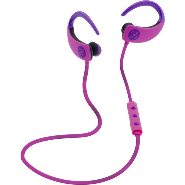 Moki Octane Pink Wireless Bluetooth Earphones Ear-Hooks Sports Headset w/Mic
