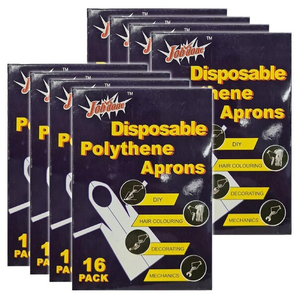 128pc Multi Purpose One Size Disposable Polyethylene Aprons f/ Cooking/Painting